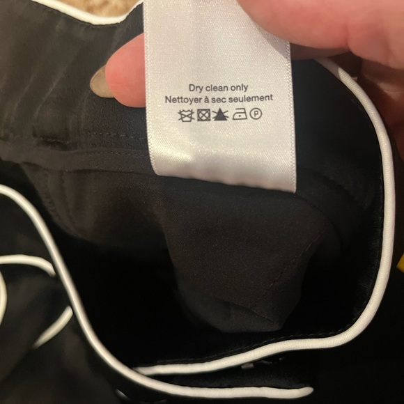 Veronica Beard Edia Black satin wide leg sz 6 tuxedo pants - Picture 12 of 16